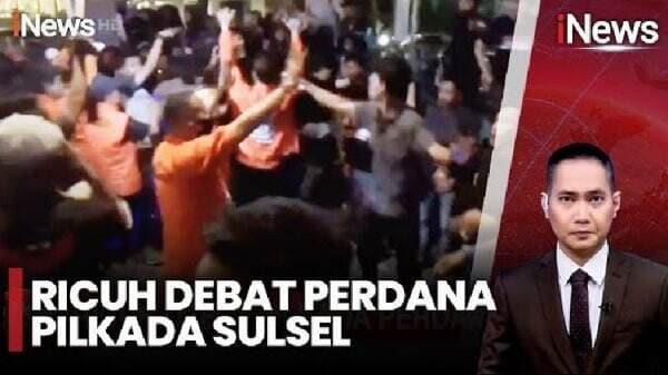 Ricuh Debat Perdana Pilgub Sulsel, Massa Pendukung Saling Dorong hingga Adu Jotos