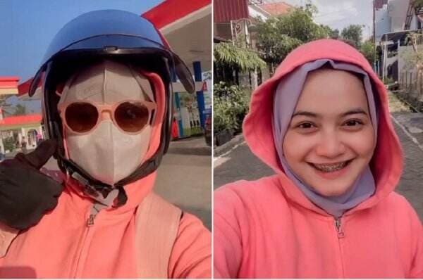 Viral Perempuan Ini Punya Lifehack Hadapi Cuaca Panas saat Naik Motor