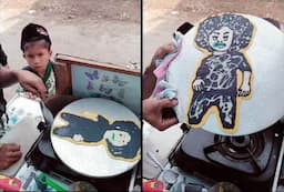 Viral Pedagang Kaki Lima Ini Jual Pancake Bergambar Vadel, Netizen Auto Nggak Nafsu Makan