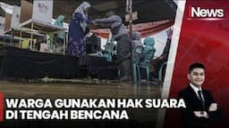 Warga Pekalongan Tetap Semangat ke TPS meski Harus Terjang Banjir