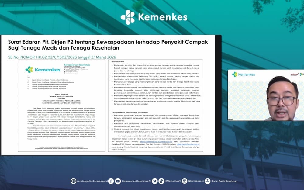 Kemenkes Terbitkan Surat Edaran Kewaspadaan Campak untuk Tenaga Medis dan Kesehatan Kemenkes Terbitkan Surat Edaran Kewaspadaan Campak untuk Tenaga Medis dan Kesehatan