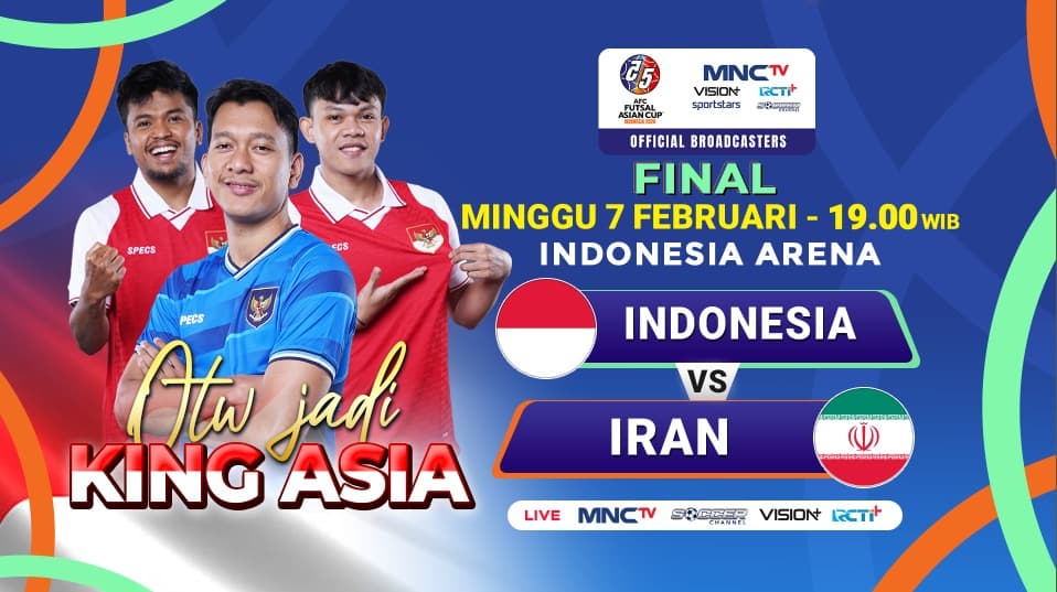 Live MNCTV! Timnas Futsal Indonesia Tantang Iran di Final Piala Asia Futsal 2026 Live MNCTV! Timnas Futsal Indonesia Tantang Iran di Final Piala Asia Futsal 2026