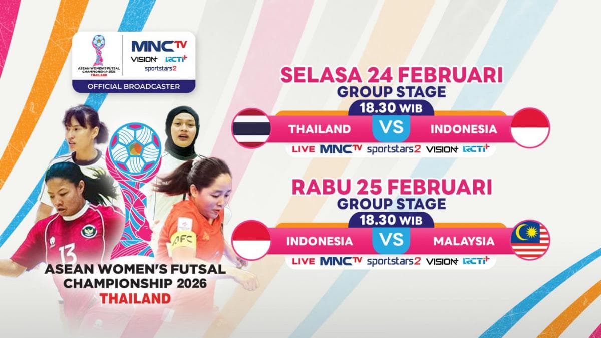 Live MNCTV! Jadwal Timnas Futsal Putri Indonesia Vs Thailand di Piala AFF Wanita 2026 Malam Ini Live MNCTV! Jadwal Timnas Futsal Putri Indonesia Vs Thailand di Piala AFF Wanita 2026 Malam Ini