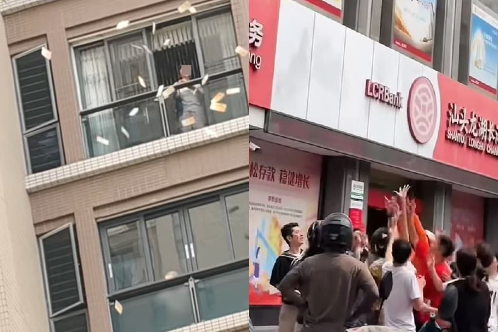 Viral Aksi Perempuan Lempar Uang Miliaran dari Balkon Apartemen, Warga Heboh Berebut di Jalan Viral Aksi Perempuan Lempar Uang Miliaran dari Balkon Apartemen, Warga Heboh Berebut di Jalan