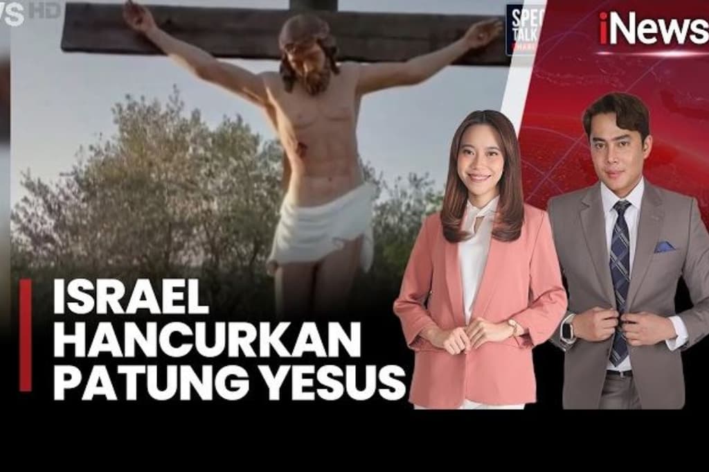 Tentara Israel Hancurkan Patung Yesus di Lebanon Pakai Palu Godam Tentara Israel Hancurkan Patung Yesus di Lebanon Pakai Palu Godam
