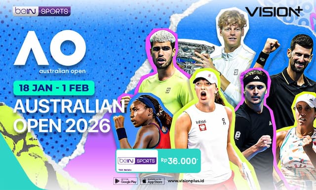 Cara Nonton Streaming Australian Open 2026 di VISION+, Klik di Sini! Cara Nonton Streaming Australian Open 2026 di VISION+, Klik di Sini!