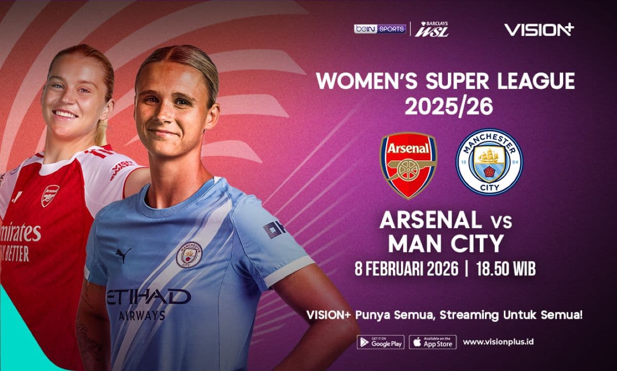 Jadwal dan Link Live Streaming Arsenal vs Manchester City di Women Super League 2025-2026, Saksikan di VISION+! Jadwal dan Link Live Streaming Arsenal vs Manchester City di Women Super League 2025-2026, Saksikan di VISION+!