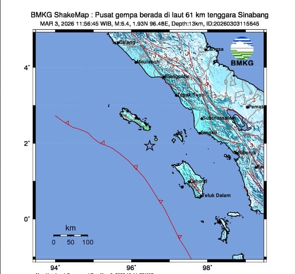 Gempa Besar M6,4 Guncang Sinabang Aceh Gempa Besar M6,4 Guncang Sinabang Aceh