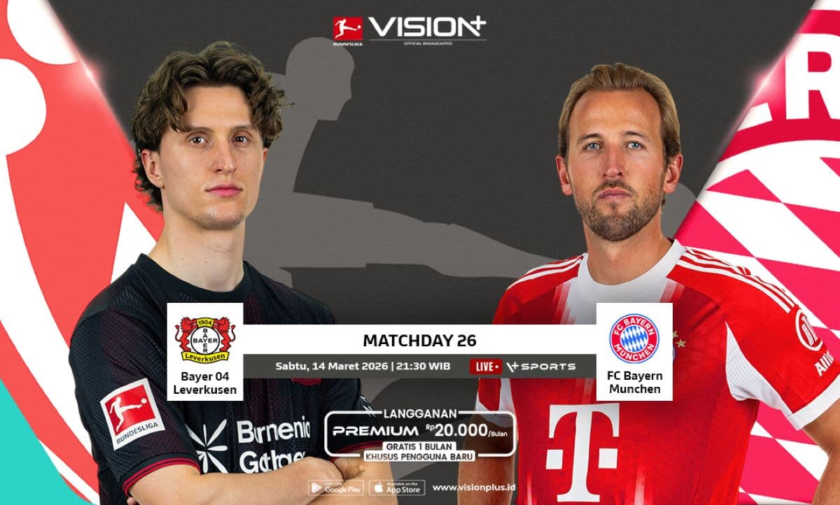 Jadwal Siaran Langsung Bayer Leverkusen vs Bayern Munich di Bundesliga 2025-2026, Live di Vision+ Jadwal Siaran Langsung Bayer Leverkusen vs Bayern Munich di Bundesliga 2025-2026, Live di Vision+