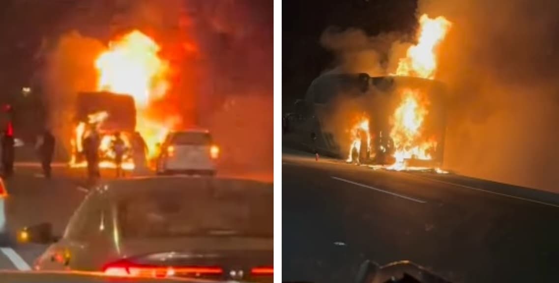 Bus Jamaah Umrah Asal Indonesia Terbakar Hebat saat Menuju Madinah Bus Jamaah Umrah Asal Indonesia Terbakar Hebat saat Menuju Madinah