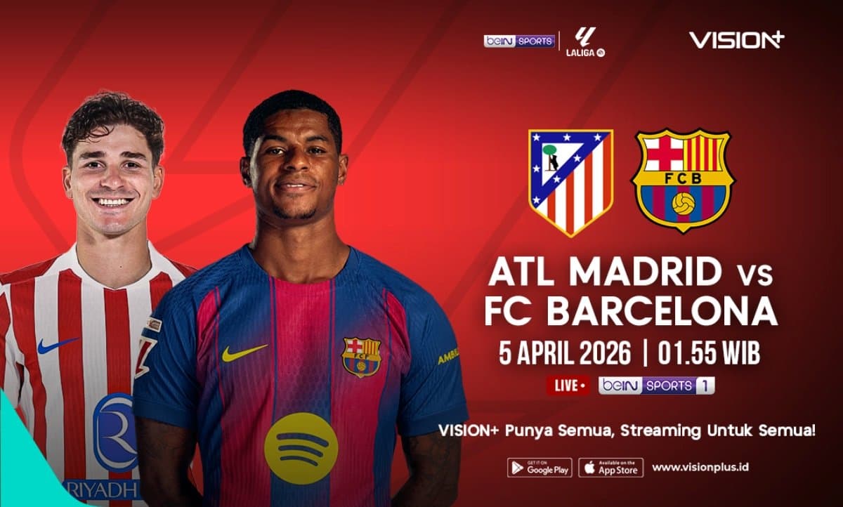 Jadwal dan Link Live Streaming Atletico Madrid vs Barcelona di Liga Spanyol 2025-2026 Jadwal dan Link Live Streaming Atletico Madrid vs Barcelona di Liga Spanyol 2025-2026
