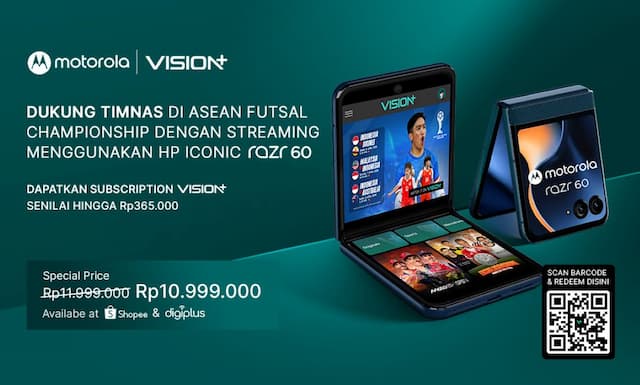 Pantau Jadwal Piala AFF Futsal 2026 di Vision+, Nonton Makin Praktik dengan Motorola Razr 60! Pantau Jadwal Piala AFF Futsal 2026 di Vision+, Nonton Makin Praktik dengan Motorola Razr 60!
