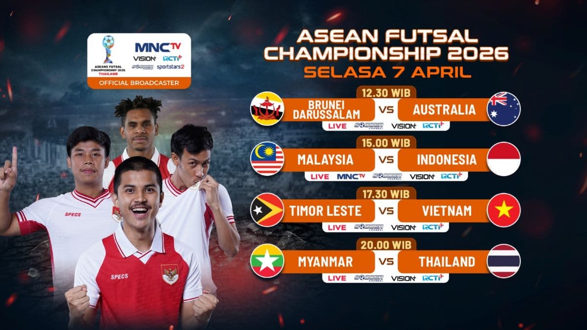 Jadwal Siaran Langsung Piala AFF Futsal 2026 Hari Ini: Ada Timnas Futsal Indonesia vs Malaysia! Jadwal Siaran Langsung Piala AFF Futsal 2026 Hari Ini: Ada Timnas Futsal Indonesia vs Malaysia!