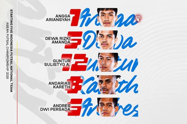 Hasil Babak Pertama Timnas Futsal Indonesia vs Thailand di Final Piala AFF Futsal 2026: Skuad Garuda Ditahan 1-1 Hasil Babak Pertama Timnas Futsal Indonesia vs Thailand di Final Piala AFF Futsal 2026: Skuad Garuda Ditahan 1-1