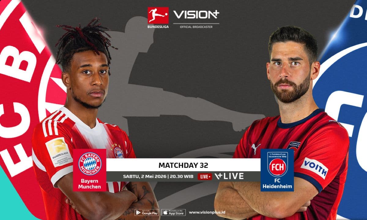 Cara Nonton Bayern Munich vs Heidenheim di Bundesliga 2025-2026, Live Vision+ Cara Nonton Bayern Munich vs Heidenheim di Bundesliga 2025-2026, Live Vision+
