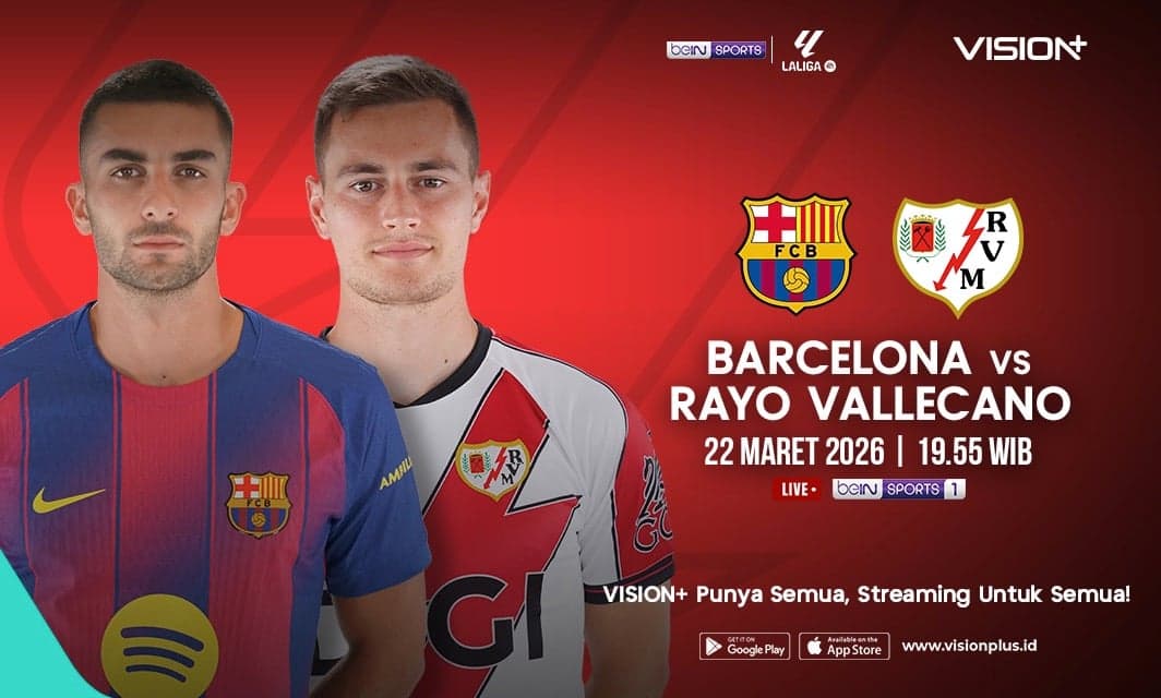 Jadwal dan Link Nonton Barcelona vs Rayo Vallecano LaLiga 2025/26 Live Streaming di VISION+ Jadwal dan Link Nonton Barcelona vs Rayo Vallecano LaLiga 2025/26 Live Streaming di VISION+