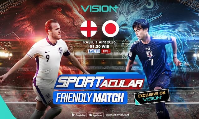 Cara Nonton Inggris vs Jepang di VISION+, Pemanasan Jelang Piala Dunia di Wembley Cara Nonton Inggris vs Jepang di VISION+, Pemanasan Jelang Piala Dunia di Wembley