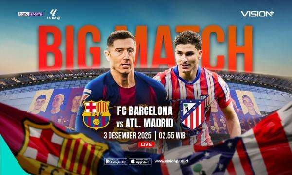 Jadwal dan Link Live Streaming Barcelona vs Atletico Madrid di Liga Spanyol 2025-2026, Saksikan di Sini! Jadwal dan Link Live Streaming Barcelona vs Atletico Madrid di Liga Spanyol 2025-2026, Saksikan di Sini!
