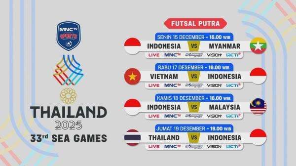 Catat, Ini Link Nonton Futsal Putra SEA Games 2025 dan Cara Streaming-nya Catat, Ini Link Nonton Futsal Putra SEA Games 2025 dan Cara Streaming-nya