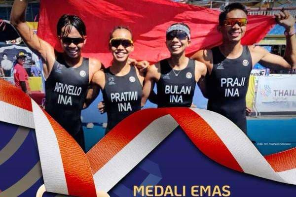 Triathlon Beregu Campuran Tambah 1 Medali Emas Indonesia di SEA Games 2025 Triathlon Beregu Campuran Tambah 1 Medali Emas Indonesia di SEA Games 2025