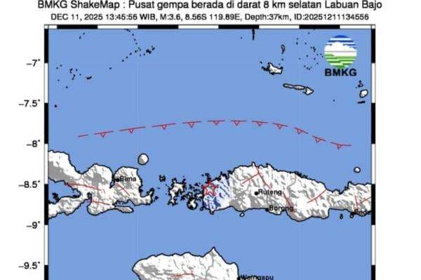 Gempa Hari Ini M3,6 di Labuan Bajo, Getaran Dirasakan Kuat Skala IV MMI Gempa Hari Ini M3,6 di Labuan Bajo, Getaran Dirasakan Kuat Skala IV MMI