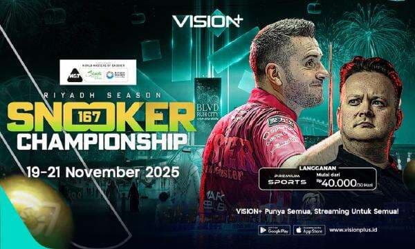 Jadwal dan Link Live Streaming Riyadh Season World Masters of Snooker 2025, Tayang di Vision+ Jadwal dan Link Live Streaming Riyadh Season World Masters of Snooker 2025, Tayang di Vision+