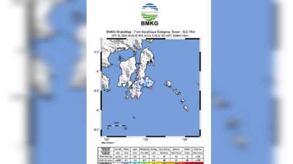 Buton Diguncang Gempa Bumi Tektonik Magnitudo 3.2 Buton Diguncang Gempa Bumi Tektonik Magnitudo 3.2