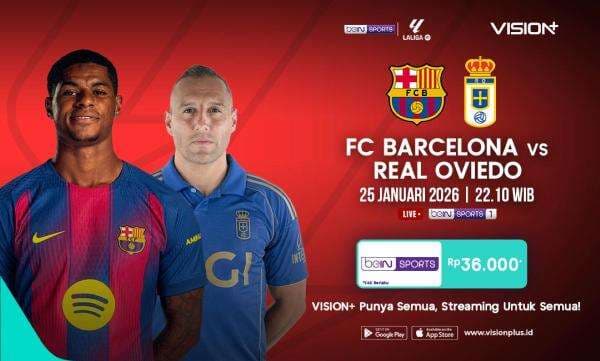 Link Live Streaming Barcelona vs Real Oviedo di Vision+, Klik di Sini! Link Live Streaming Barcelona vs Real Oviedo di Vision+, Klik di Sini!