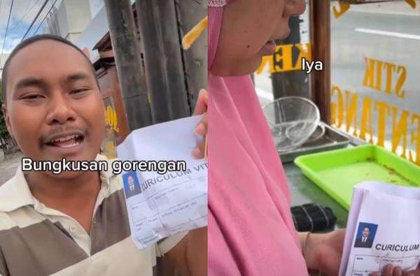 Viral Pria Ini Kaget Lihat CV-nya Jadi Pembungkus Cimol, Netizen: Rezeki Emang Gak Kemana Viral Pria Ini Kaget Lihat CV-nya Jadi Pembungkus Cimol, Netizen: Rezeki Emang Gak Kemana