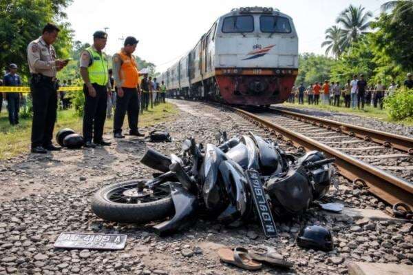 Kecelakaan di Pelintasan Kediri, Pemotor Lansia Tewas Tertabrak Kereta Api Brantas Kecelakaan di Pelintasan Kediri, Pemotor Lansia Tewas Tertabrak Kereta Api Brantas