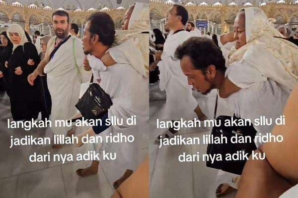 Momen Haru Pria Gendong Ibunya Tawaf saat Umrah, Ingatkan Sikap Mulia Uwais Al Qarni Momen Haru Pria Gendong Ibunya Tawaf saat Umrah, Ingatkan Sikap Mulia Uwais Al Qarni
