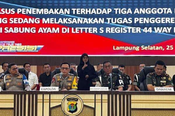 Puspom AD: 2 Oknum TNI Ditetapkan Tersangka Penembak 3 Polisi di Lampung sejak 23 Maret Puspom AD: 2 Oknum TNI Ditetapkan Tersangka Penembak 3 Polisi di Lampung sejak 23 Maret