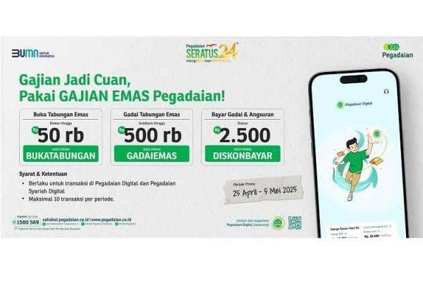 Gajian Tiba, Nikmati Promo Diskon dan Goldback di Pegadaian Digital Gajian Tiba, Nikmati Promo Diskon dan Goldback di Pegadaian Digital