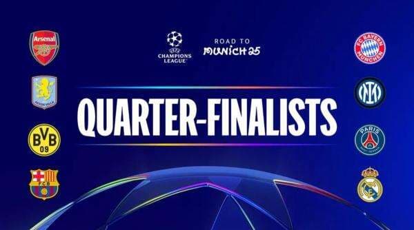 Jadwal Perempatfinal Liga Champions 2024-2025 Malam Ini: Ada Borussia Dortmund vs Barcelona! Jadwal Perempatfinal Liga Champions 2024-2025 Malam Ini: Ada Borussia Dortmund vs Barcelona!